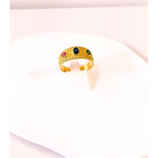 Γυναικείο Ασημένιο επίχρυσο βυζαντινό δαχτυλίδι με ζιργκον (SR70)